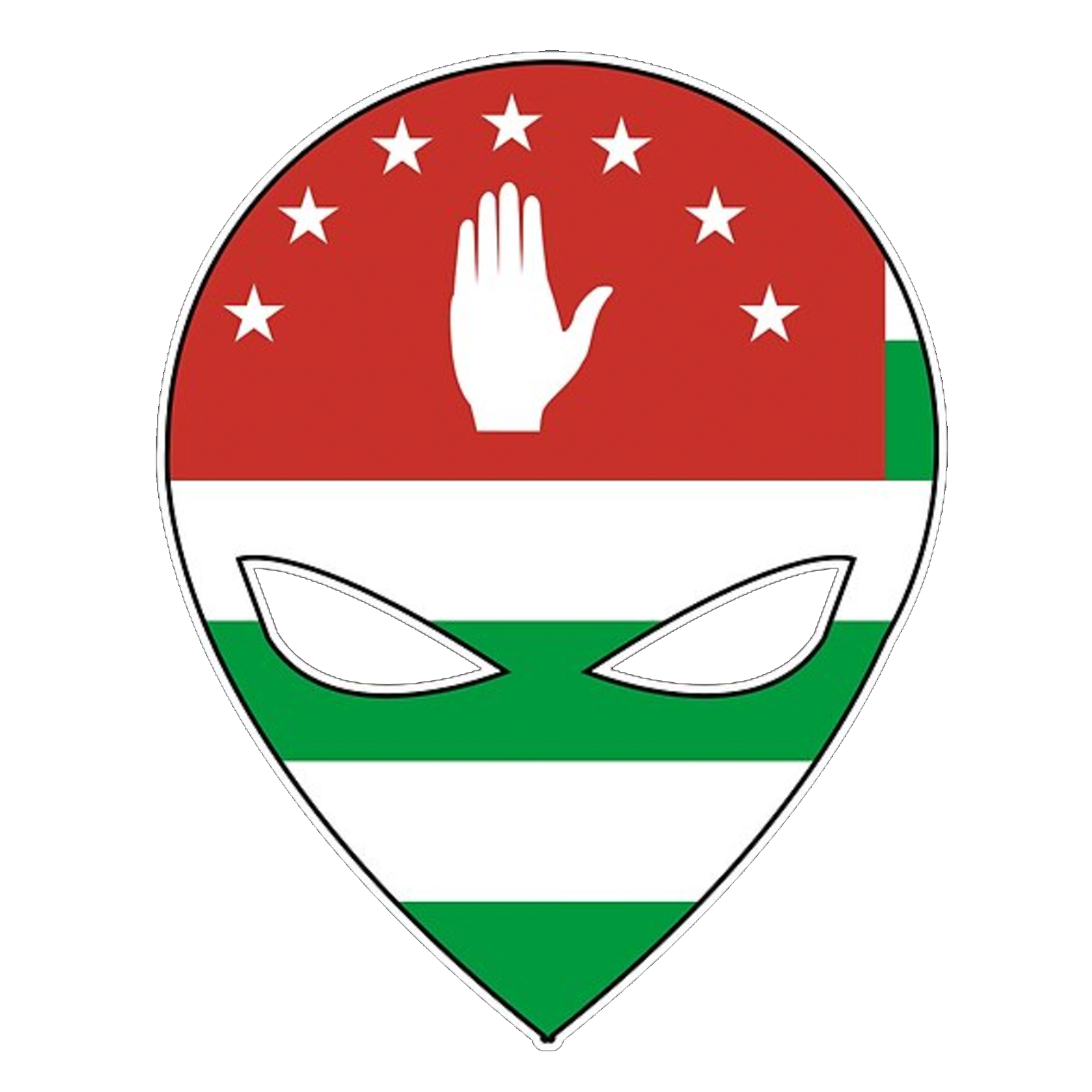 Abkhazian Flag shaped like an Alien