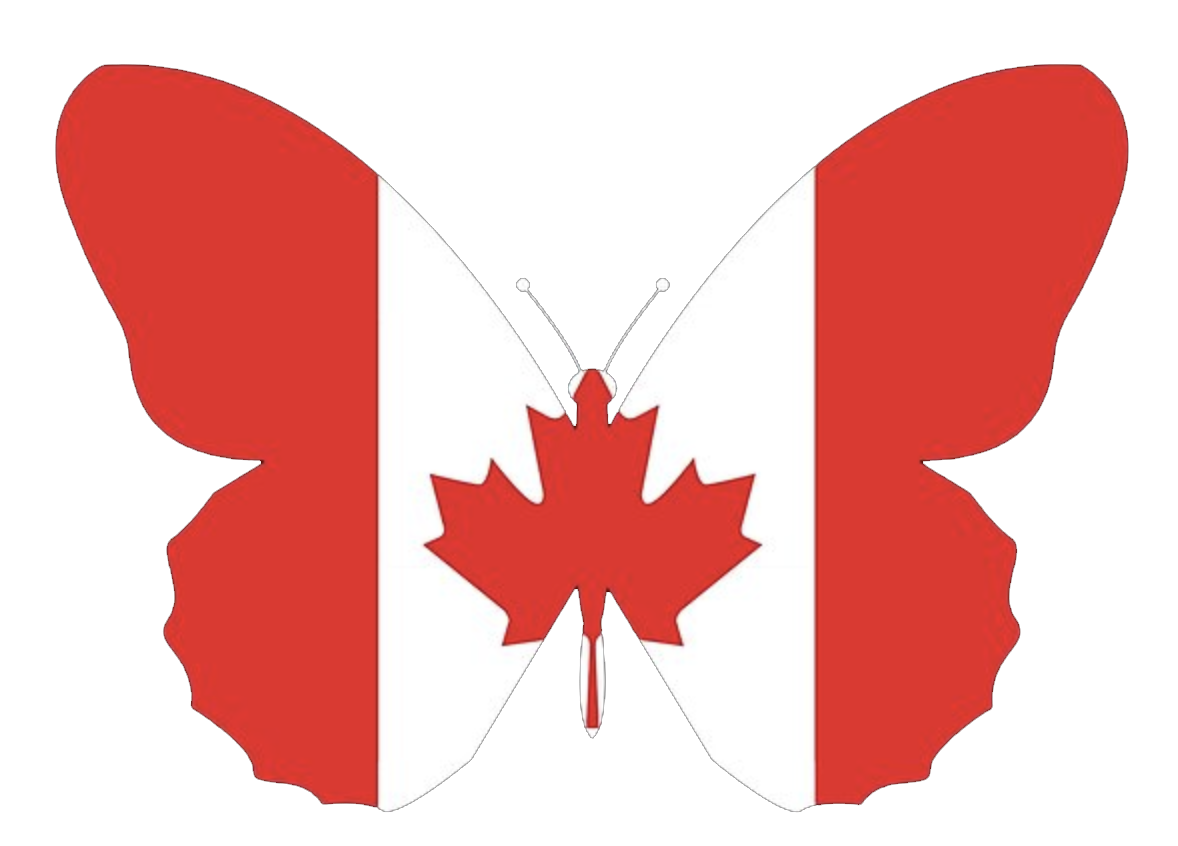 Canadian Flag shaped like a butterfly
