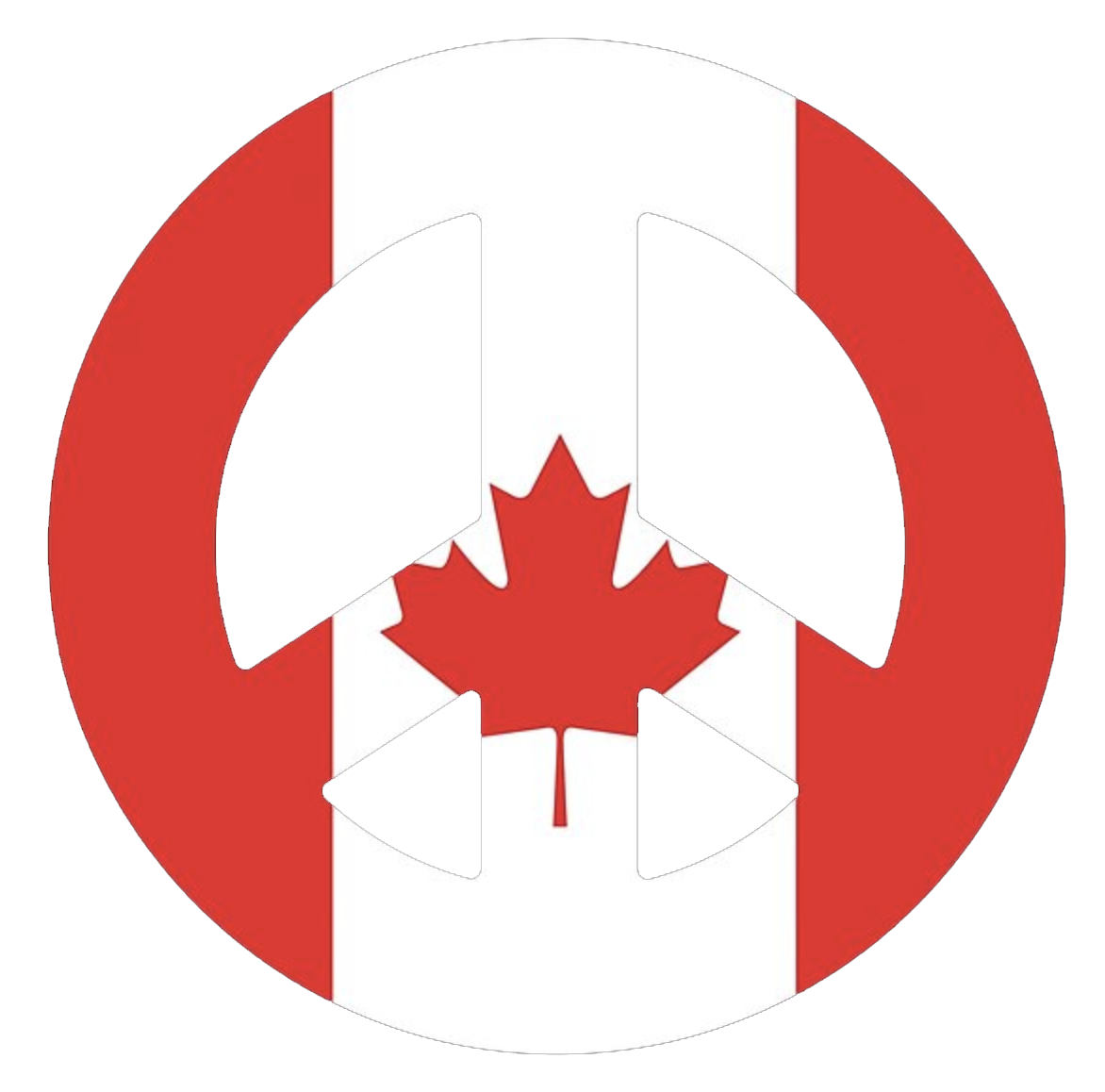 Canadian Flag shaped like a peace symbol