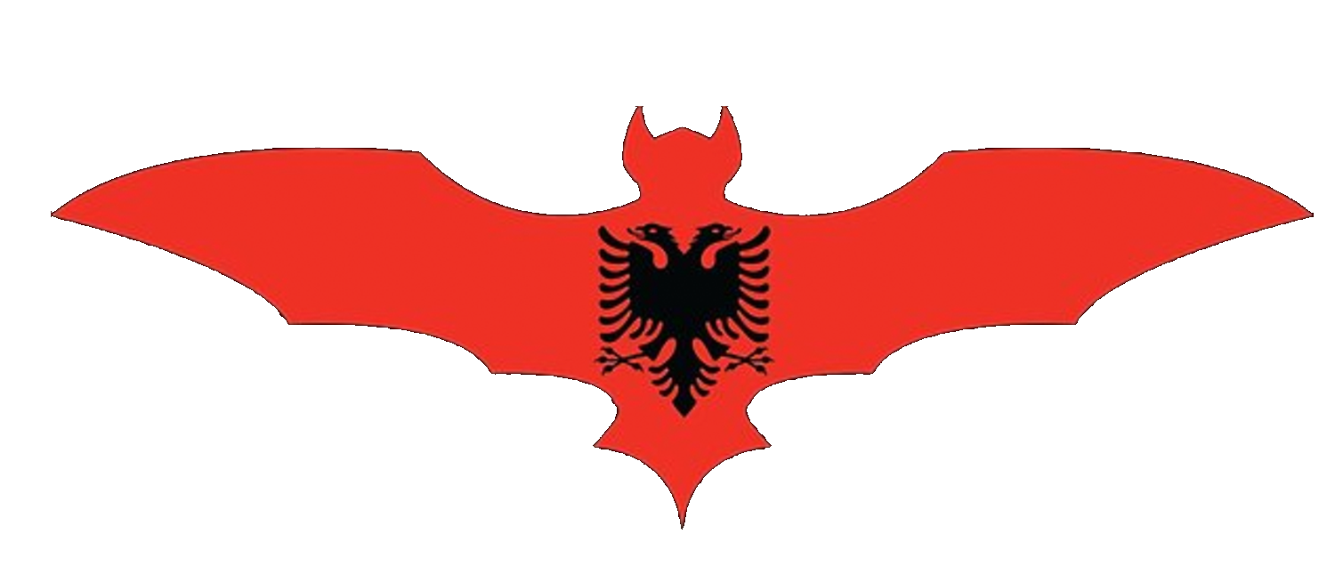 Albanian Flag shaped like a fying bat