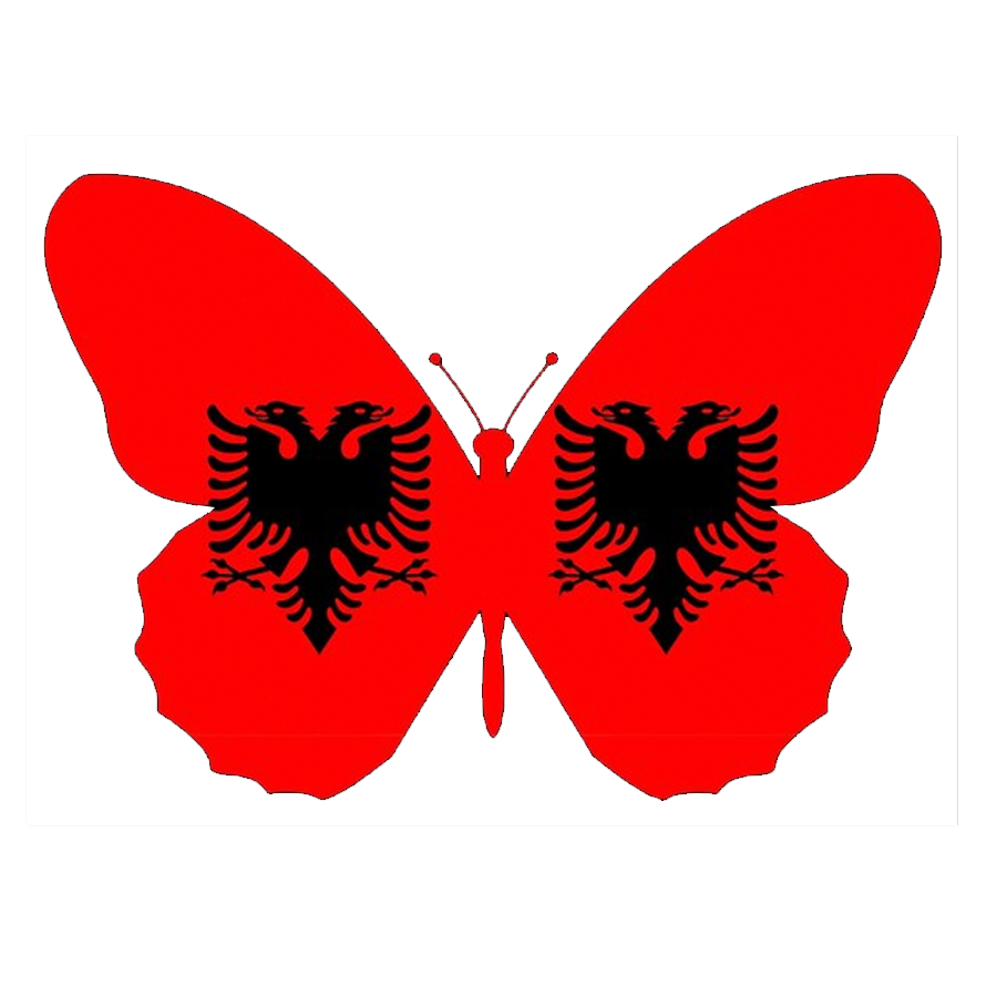 Albanian shaped like a butterfly