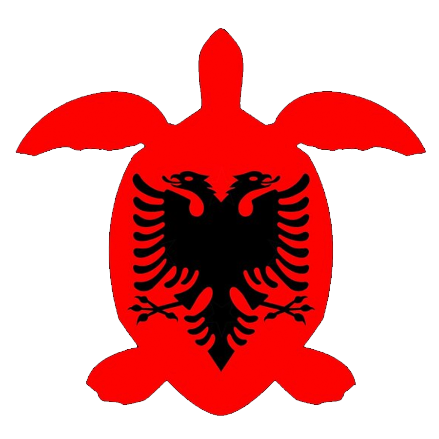 Albanian Flag shaped like a sea turtle