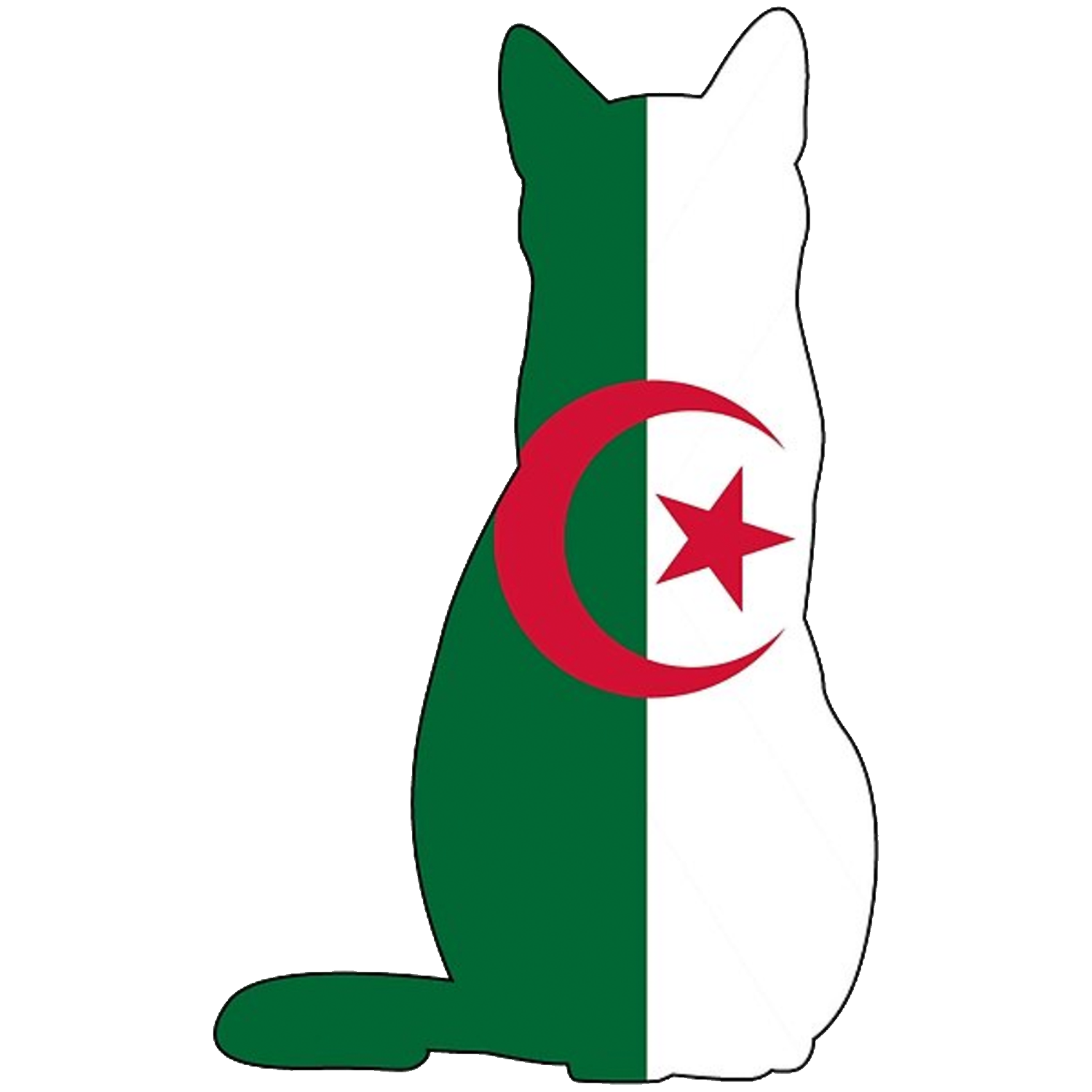 Algerian flag shape like a cat