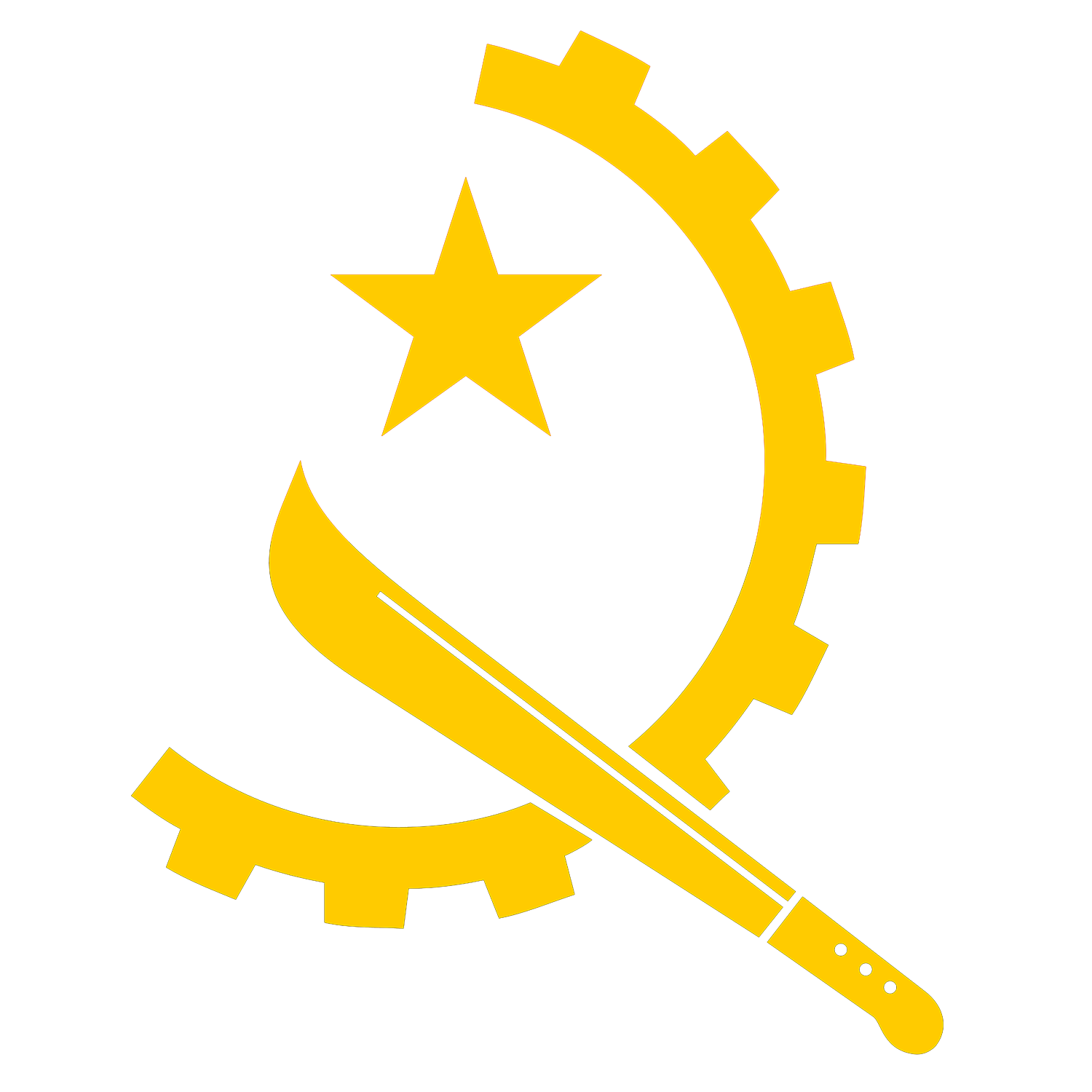 Yellow Angolan emblem