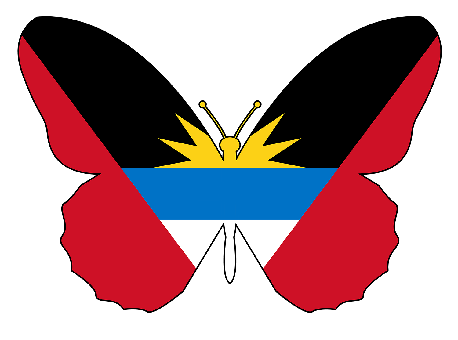 Antigua and Barbuda Butterfly Flag