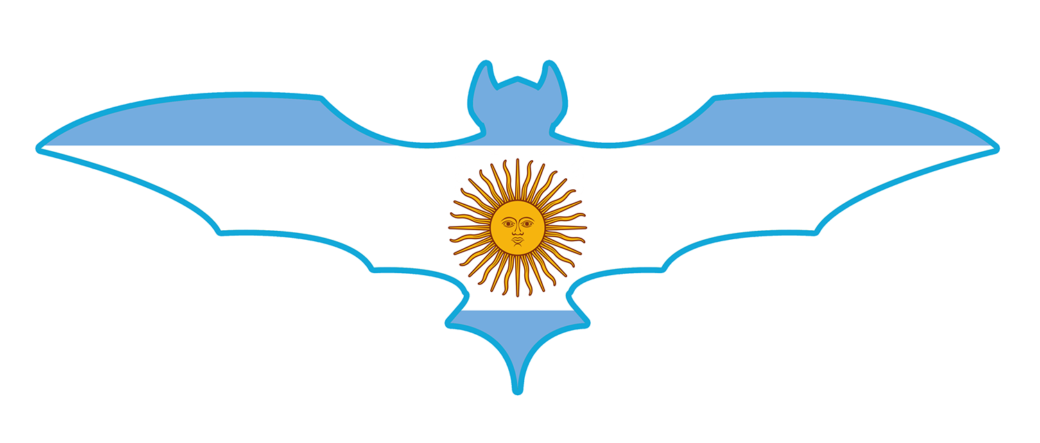 Bandera argentina con forma de murciélago