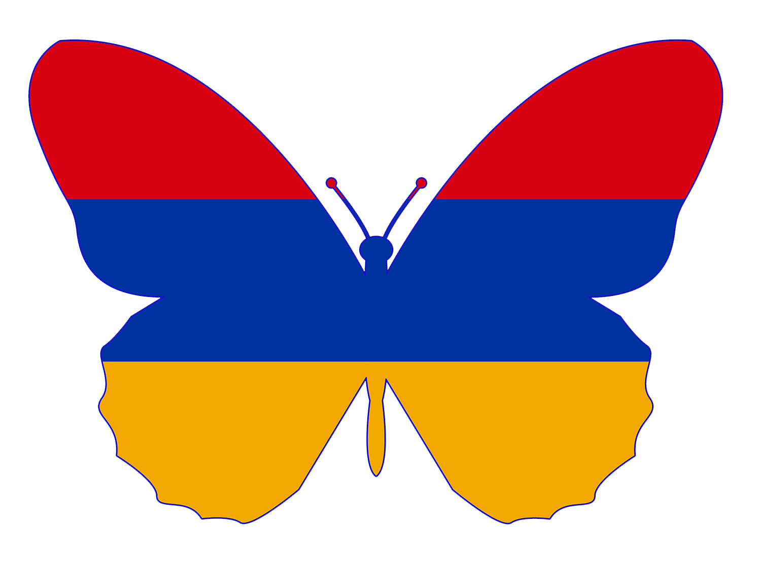Armenian flag shaped like a butterfly