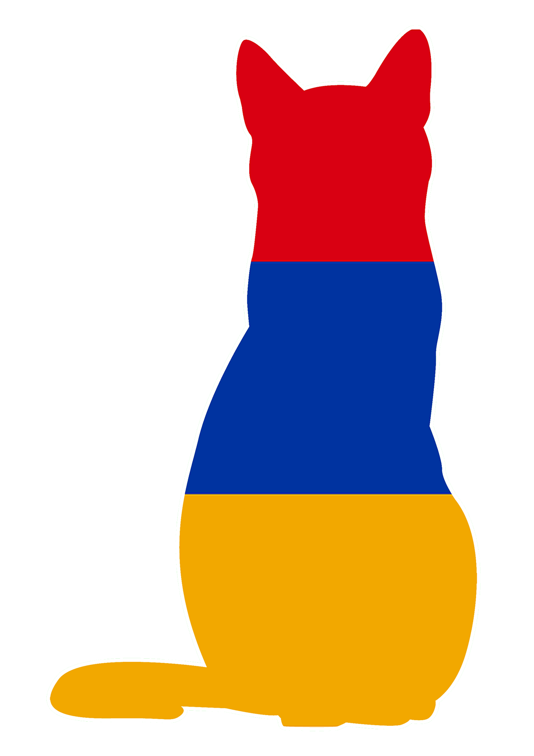 Armenian flag shaped like a cat