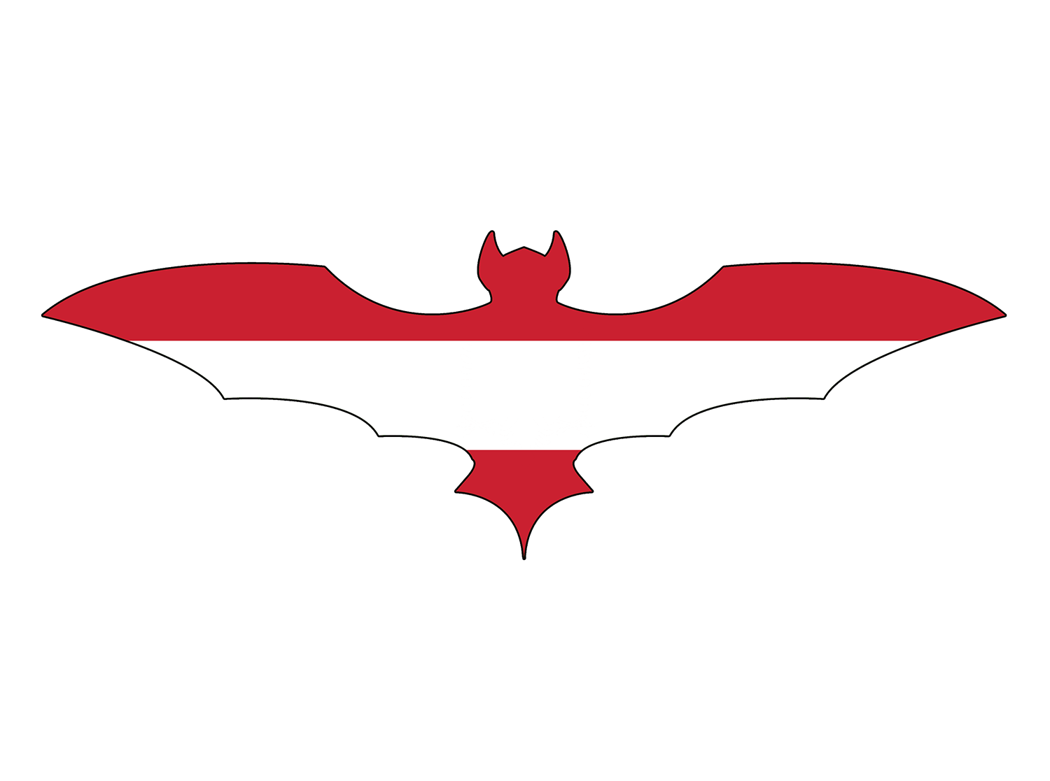 Austrian flag shaped like a bat