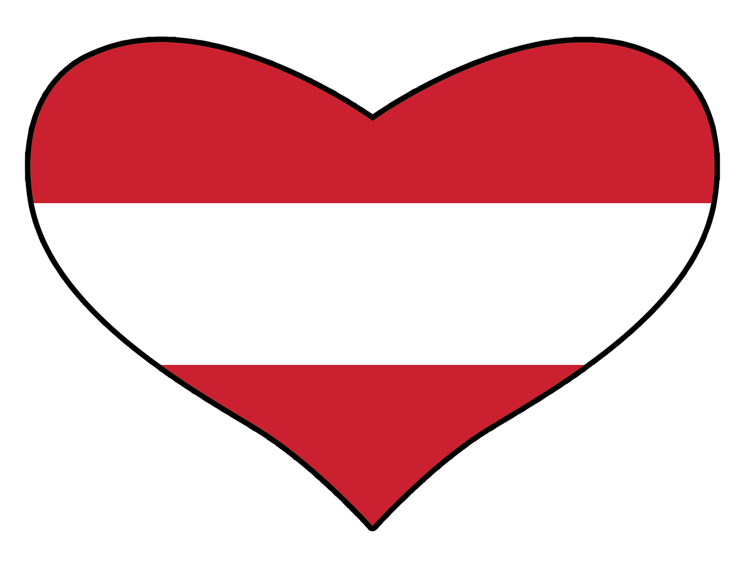 Austrian flag shaped like a heart