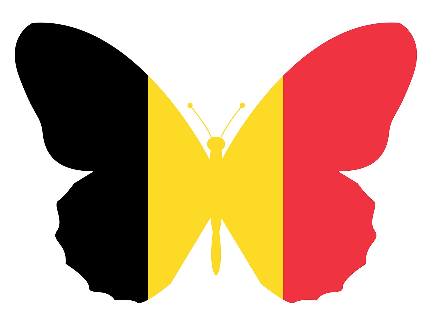 Belgium flag shaped like a butterfly