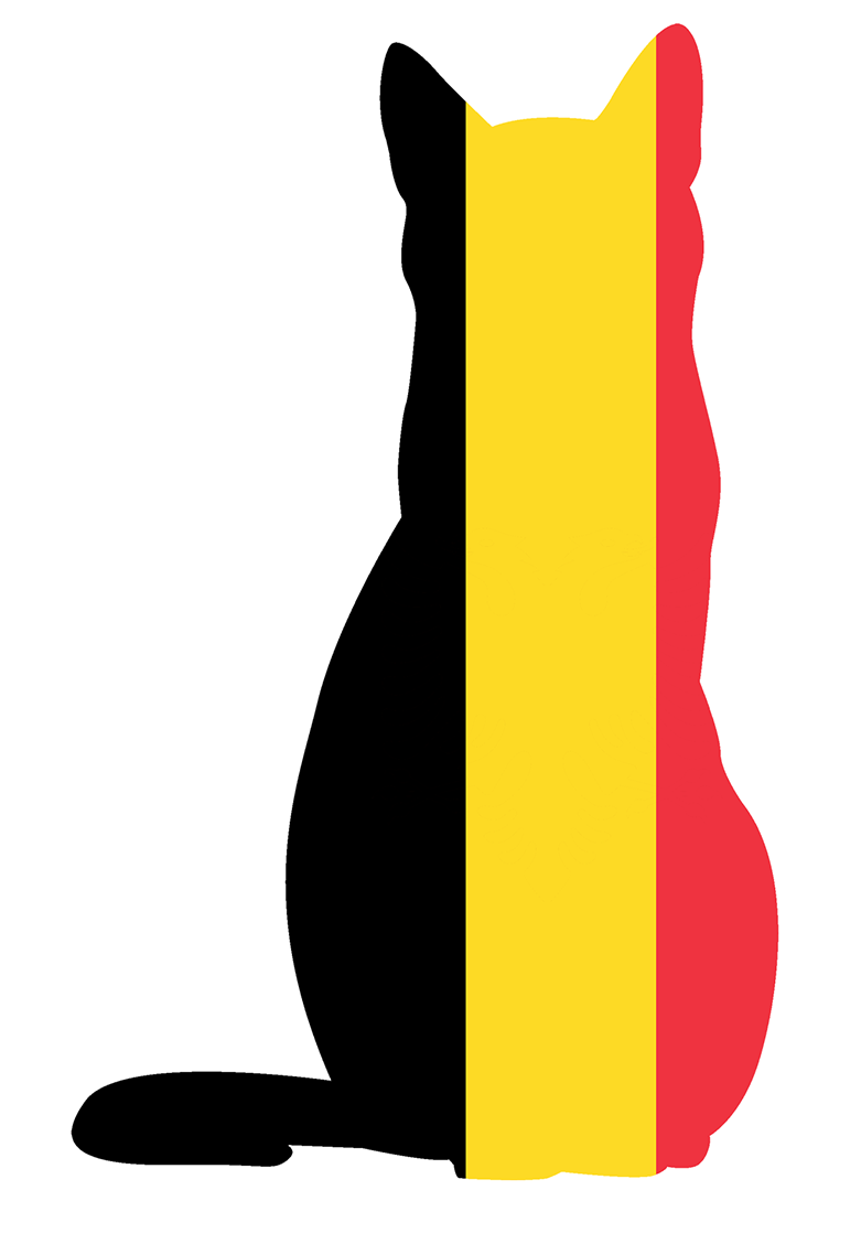 Belgium flag shaped like a cat