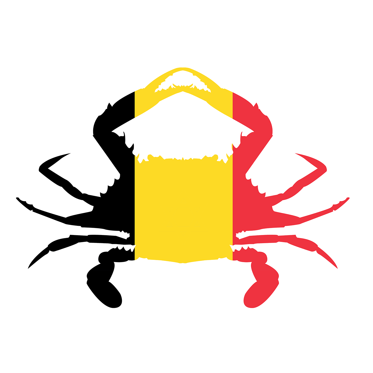 Belgium flag shaped like a crab