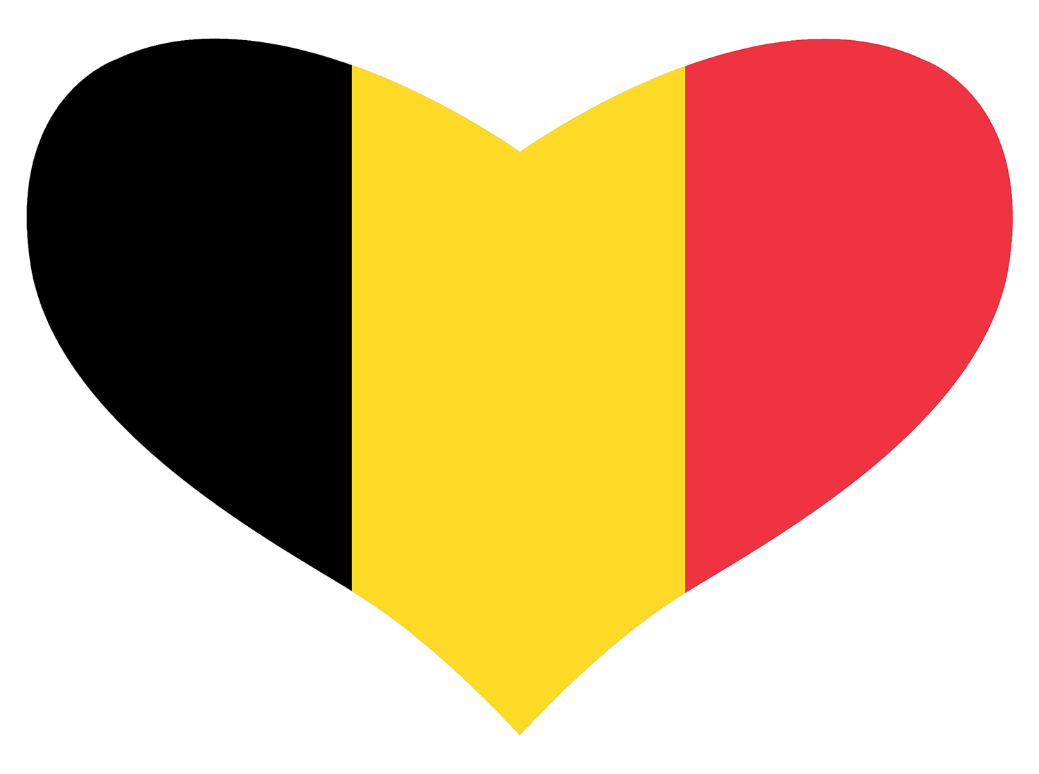 Belgium flag shaped like a heart