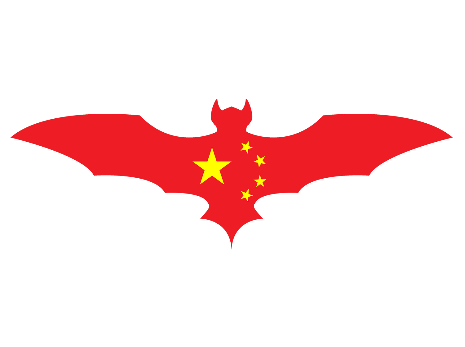 Chinese flag shaped like a bat