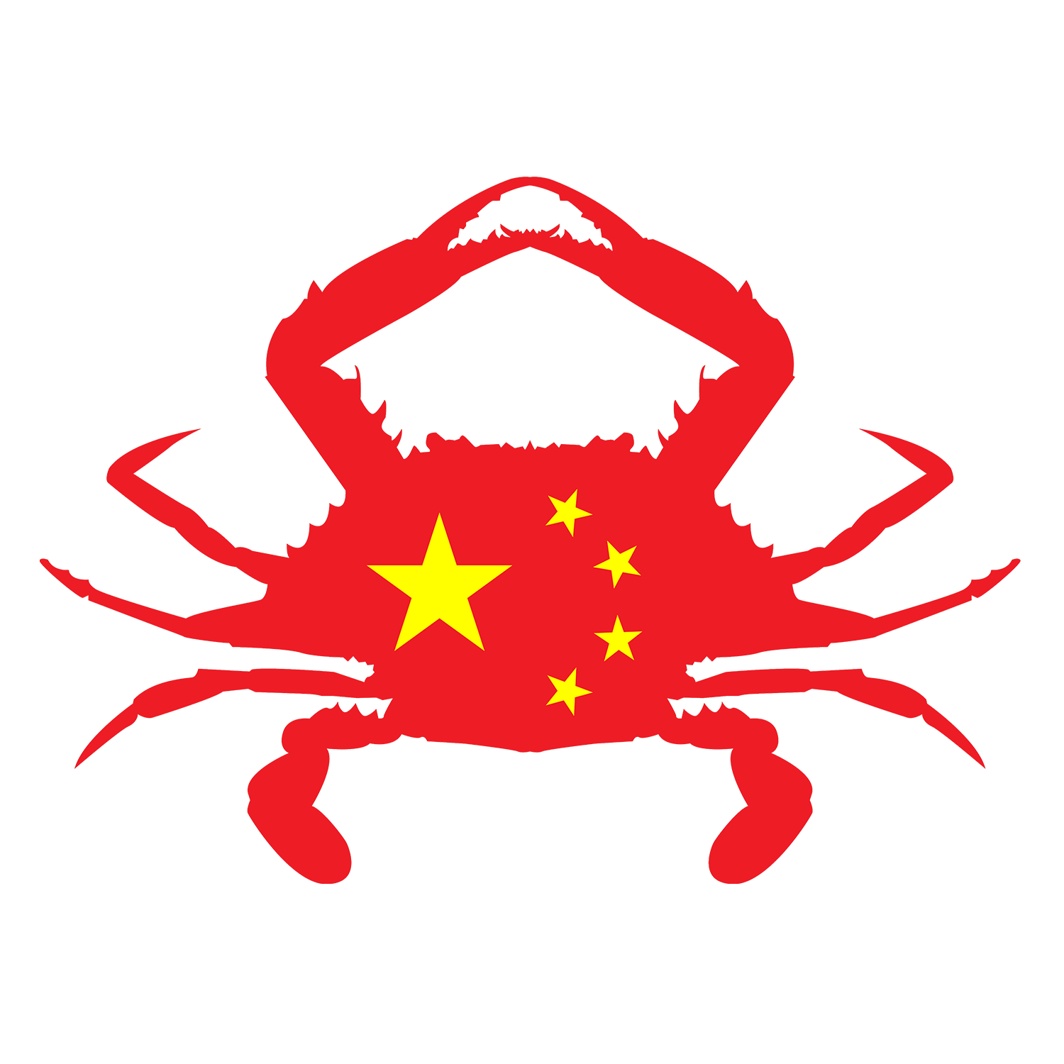 Chinese flag shaped like a crab