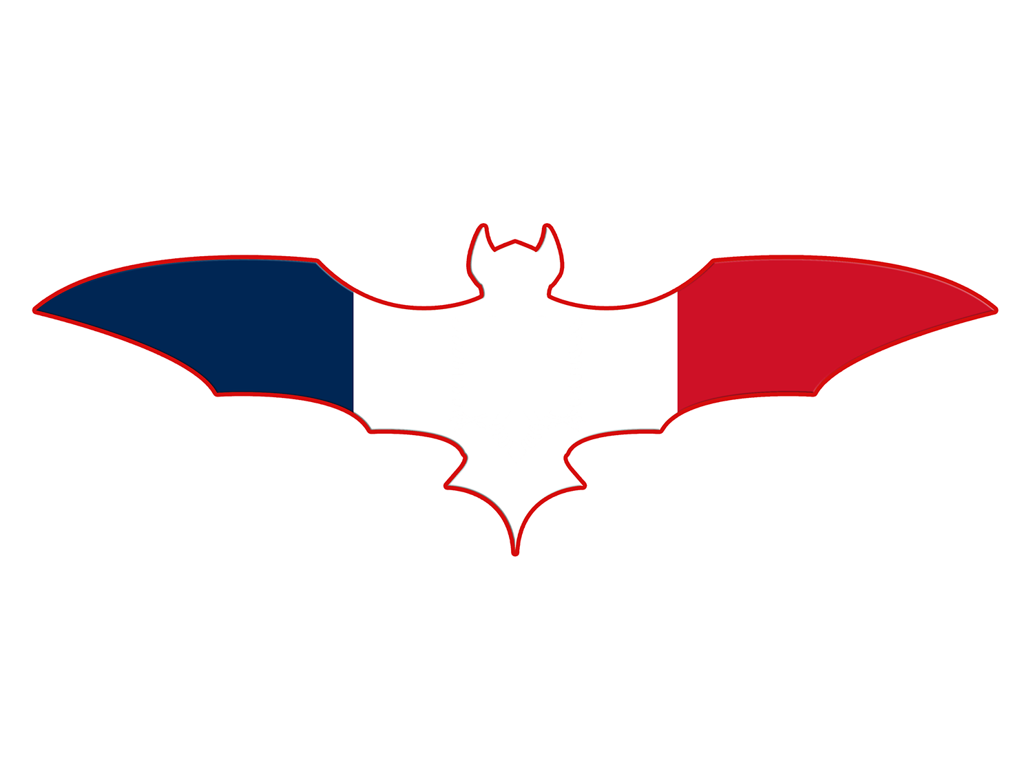 French flag shaped like a bat