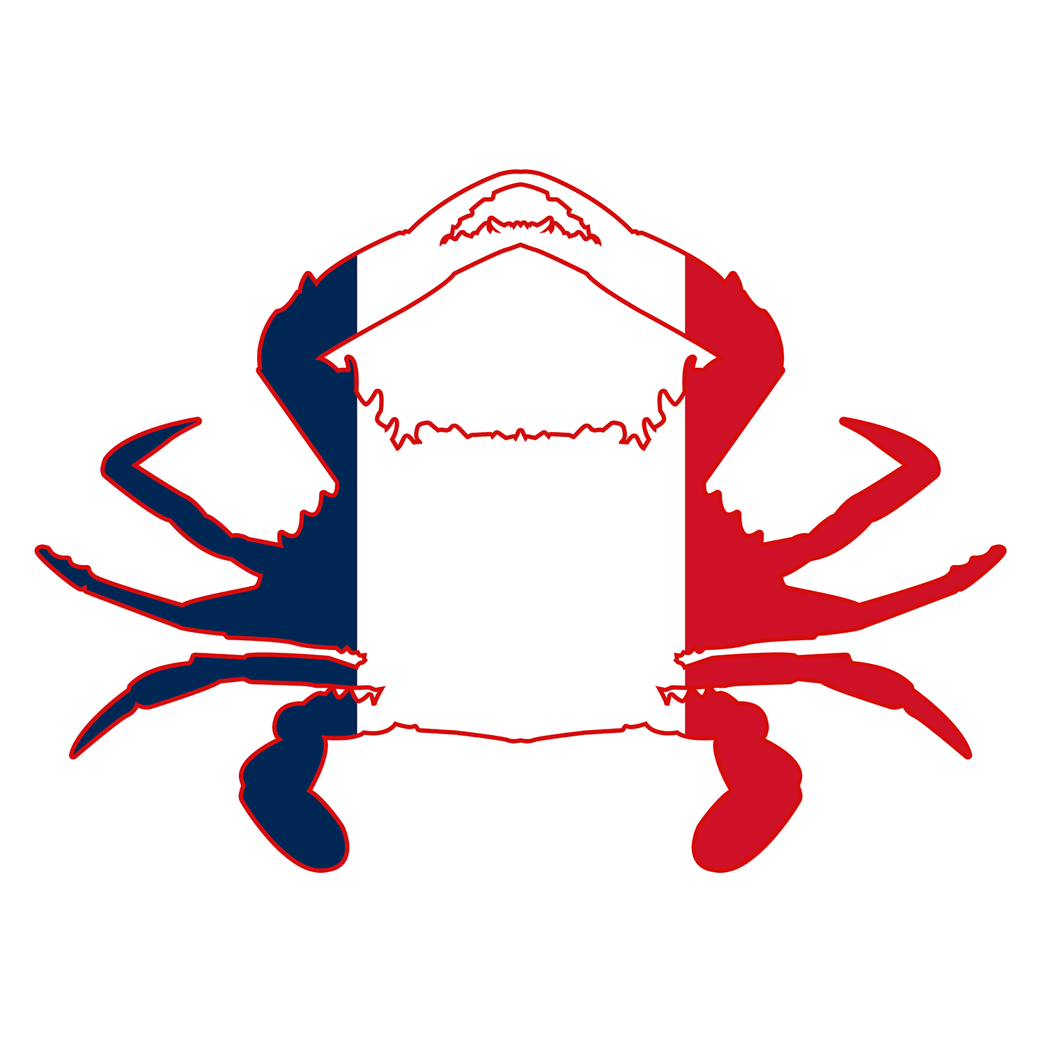 French flag shaped like a crab