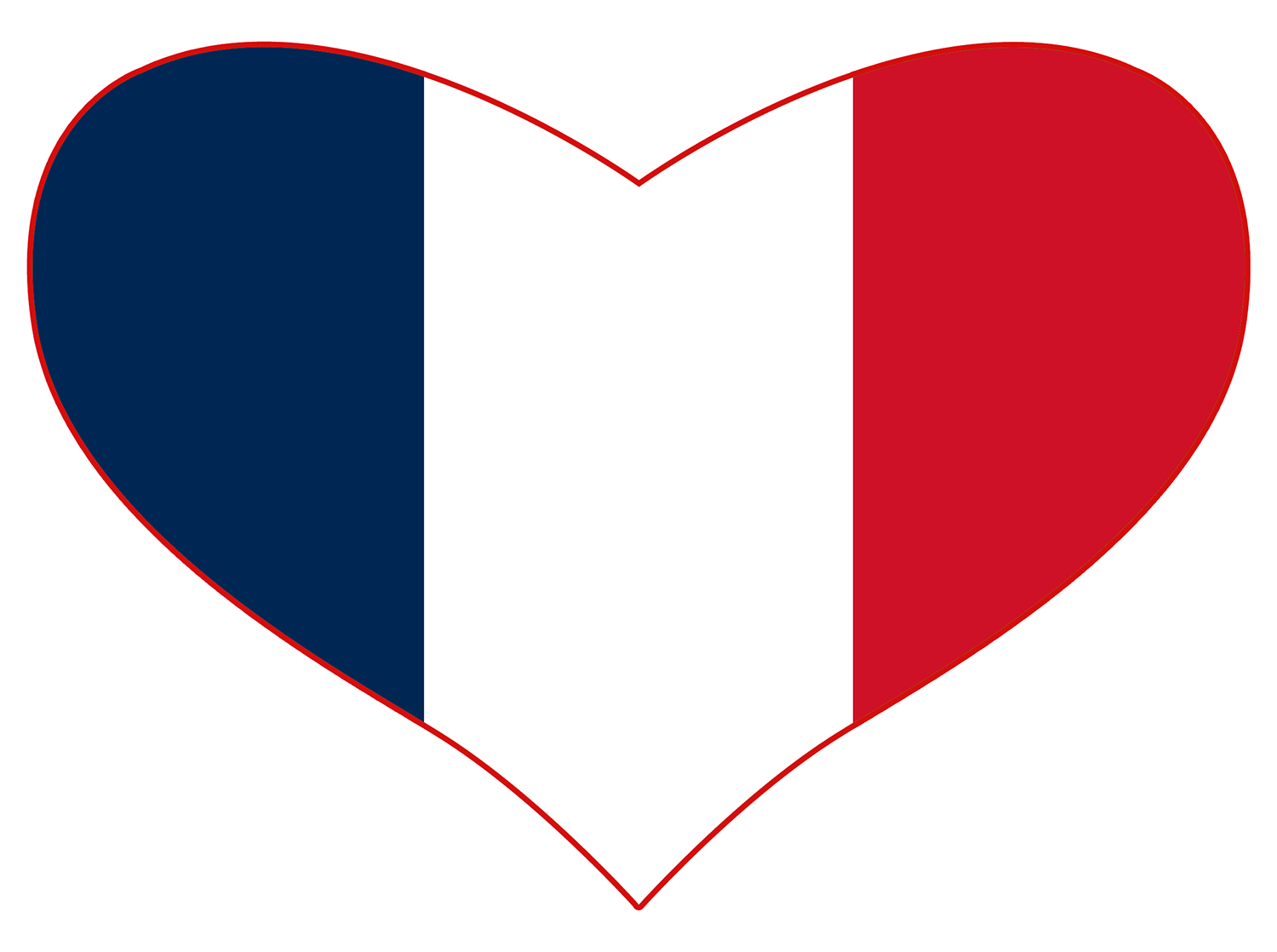 French flag shaped like a heart