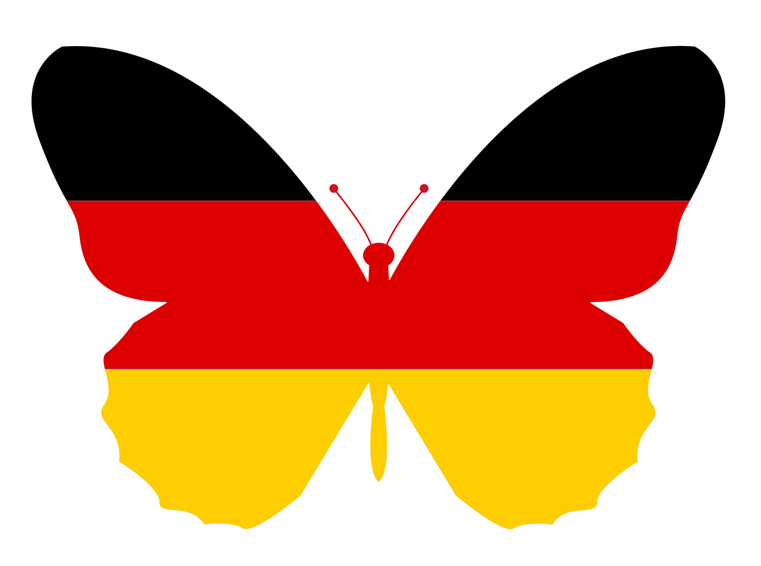 German flag shaped like a butterfly