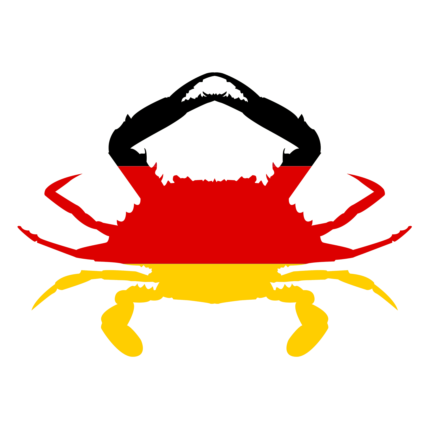 German flag shaped like a crab