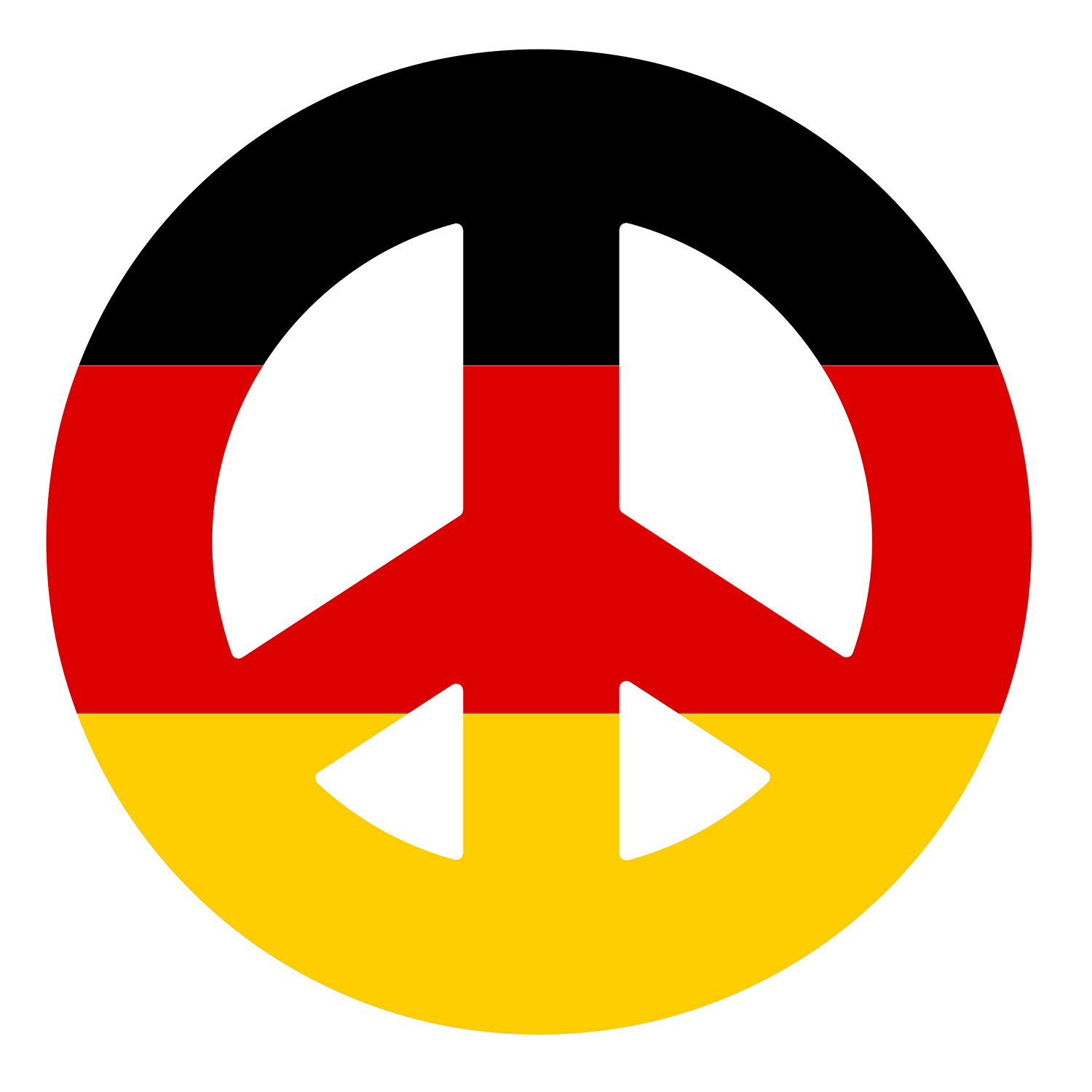 German flag shaped like a Peace Symbol