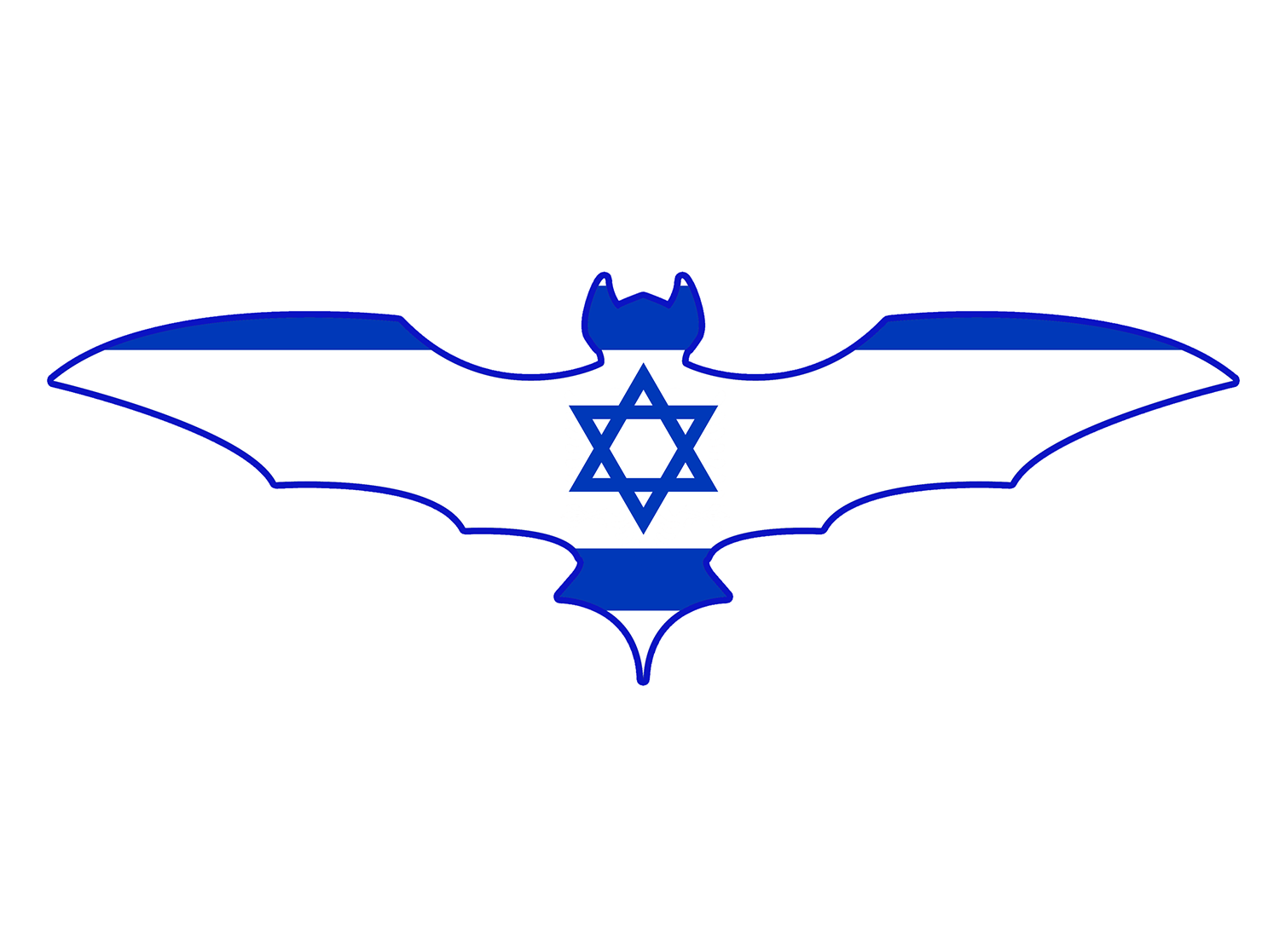 Israeli flag shaped like a bat