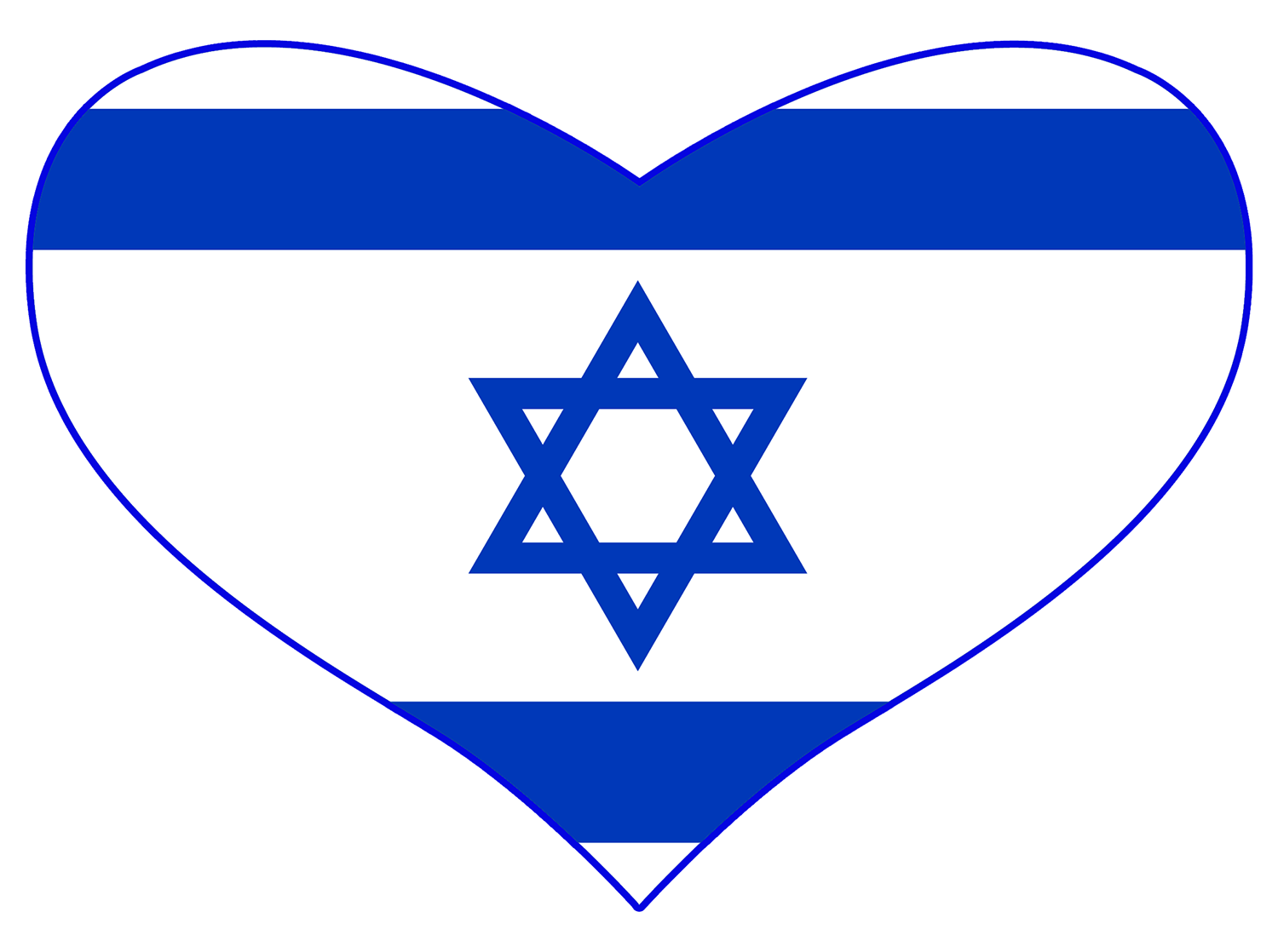 Israeli flag shaped like a heart