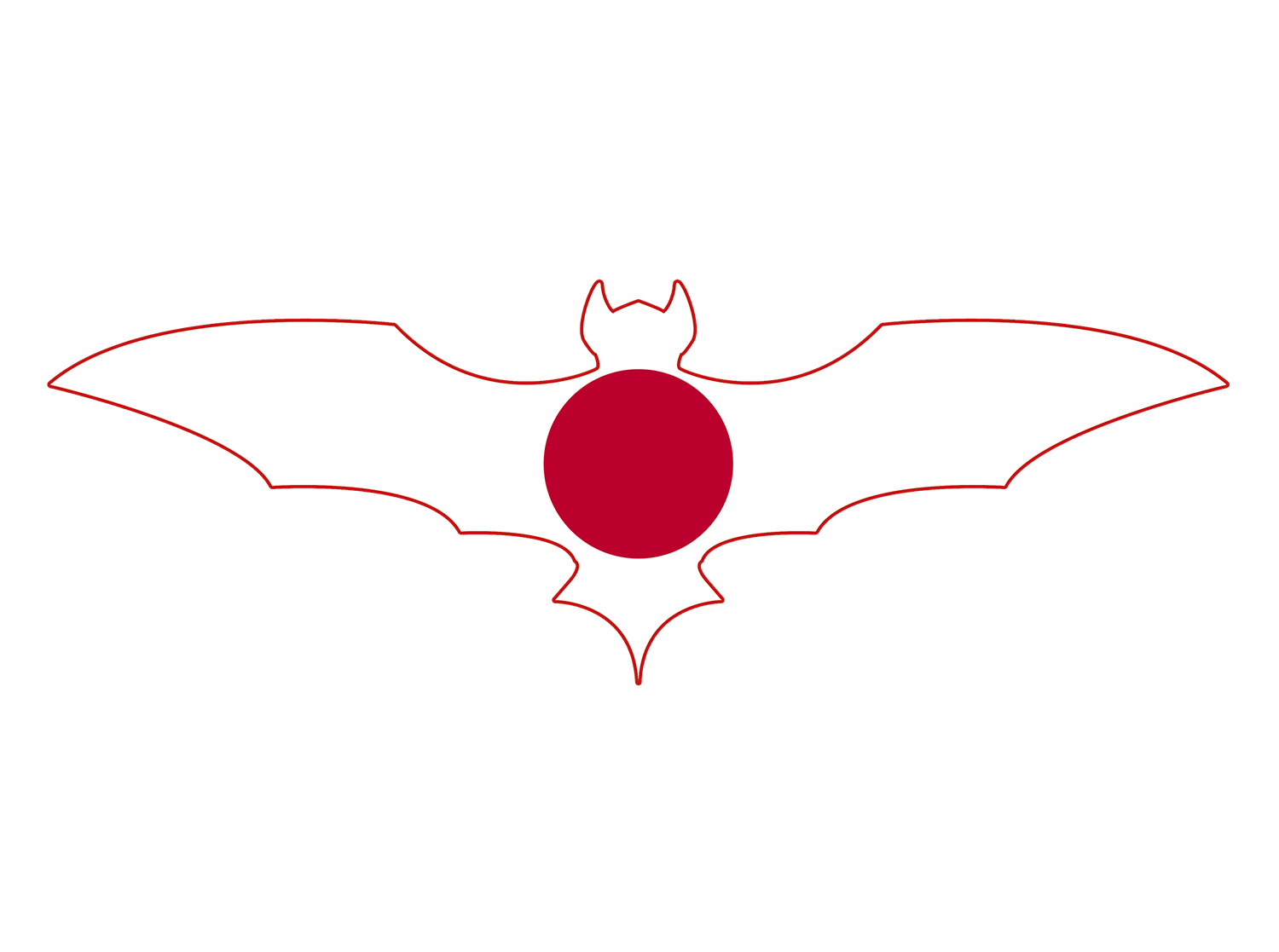 Japanese flag shaped like a bat