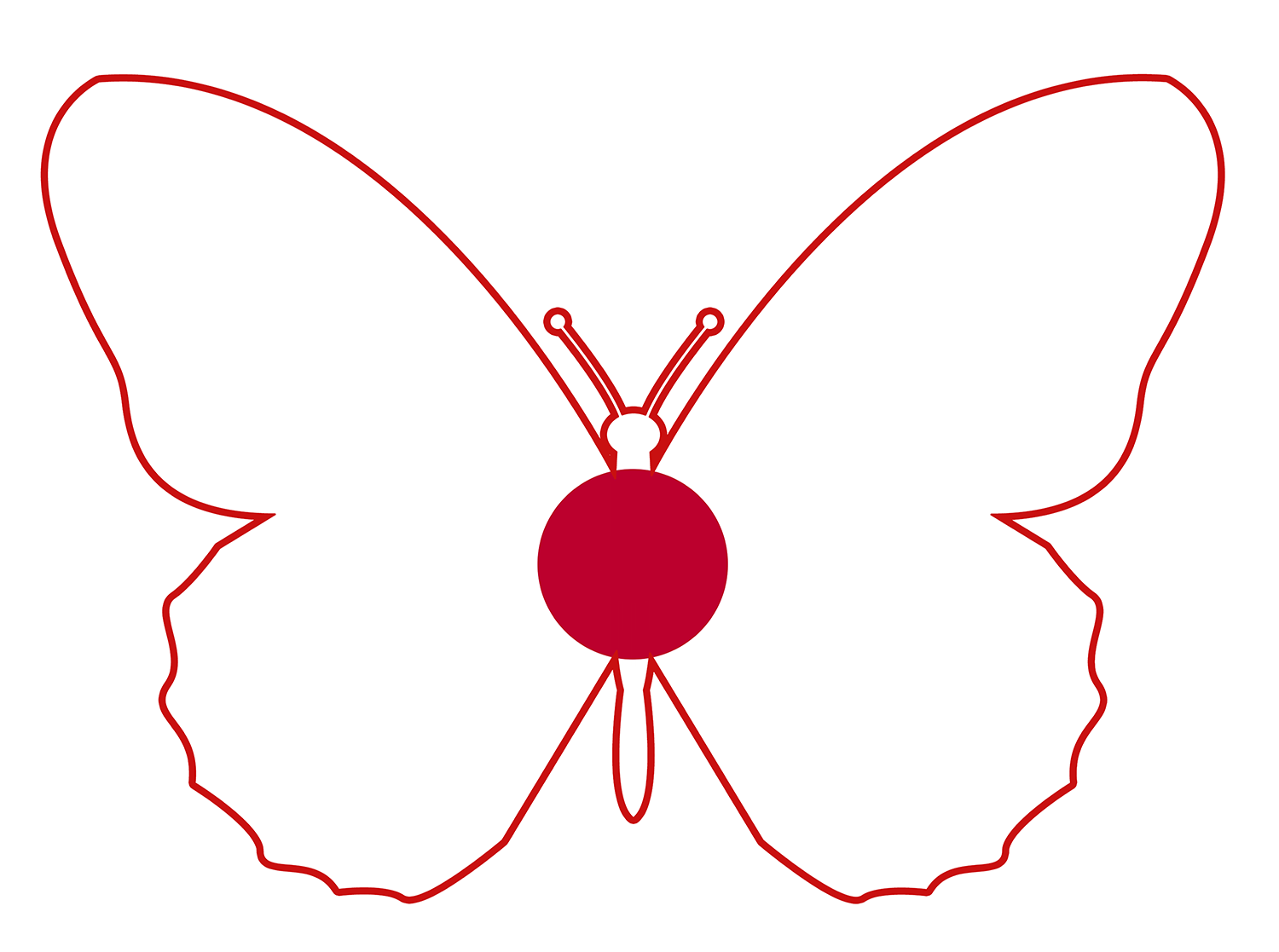 Japanese flag shaped like a butterfly