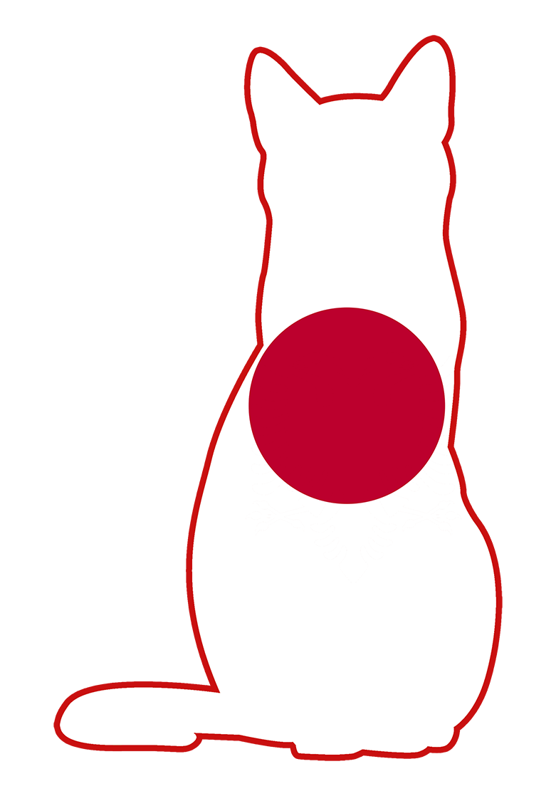 Japanese flag shaped like a cat