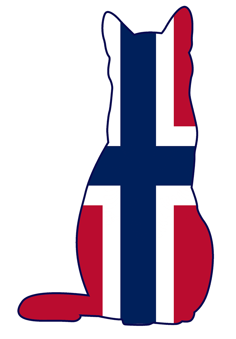 Norwegian flag shaped like a cat