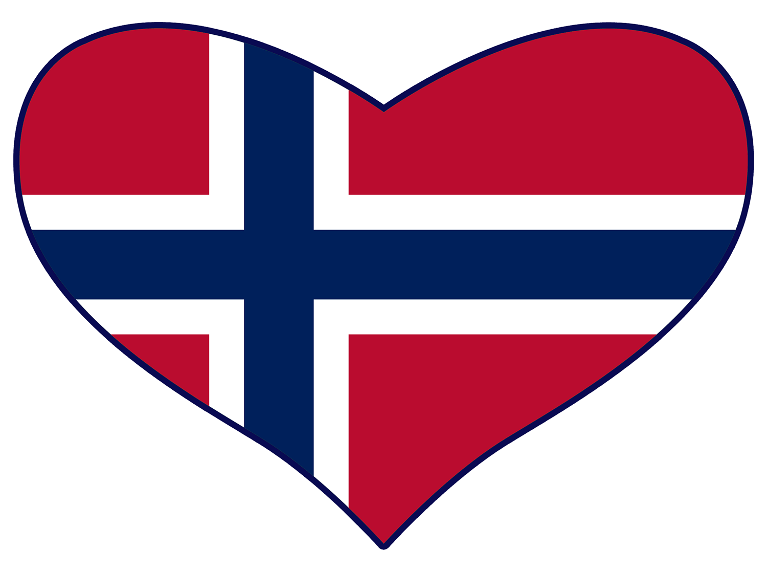 Norwegian flag shaped like a heart