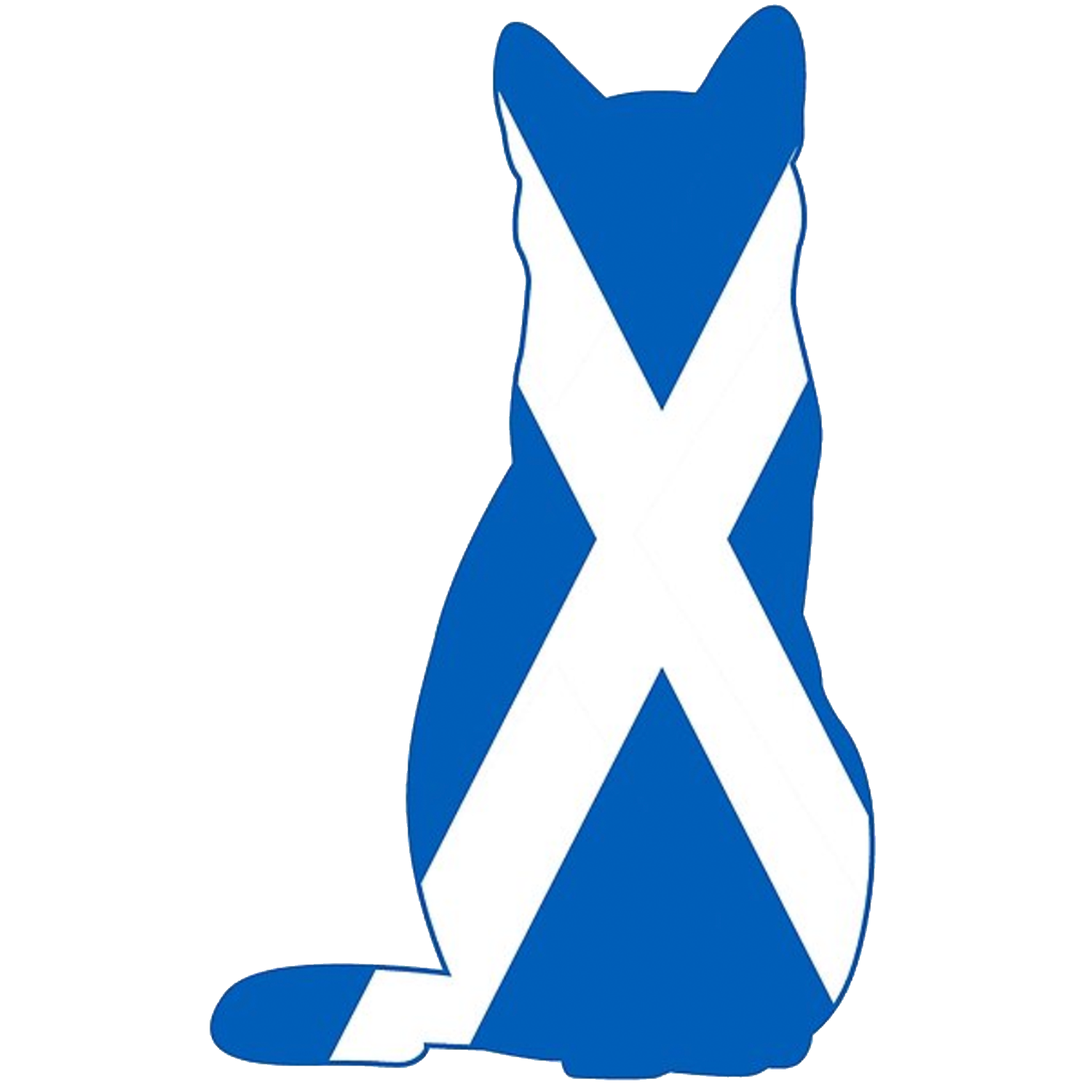 Scottish flag shape like a cat