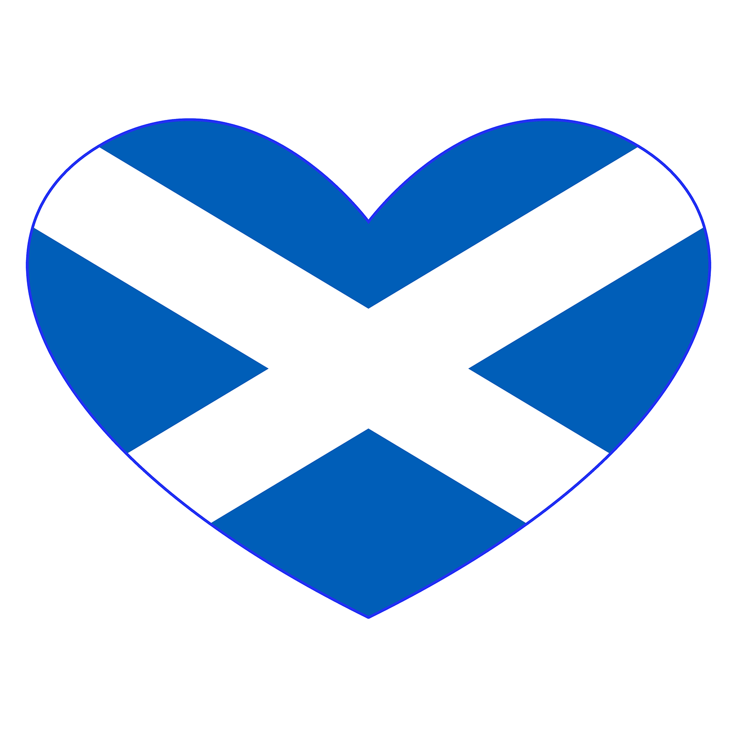 Scottish flag shaped like a heart