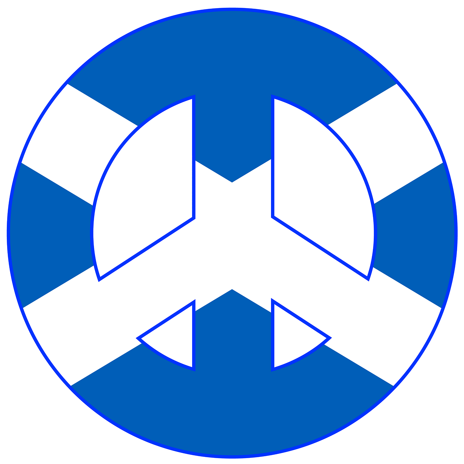 Scottish flag shaped like a peace symbol