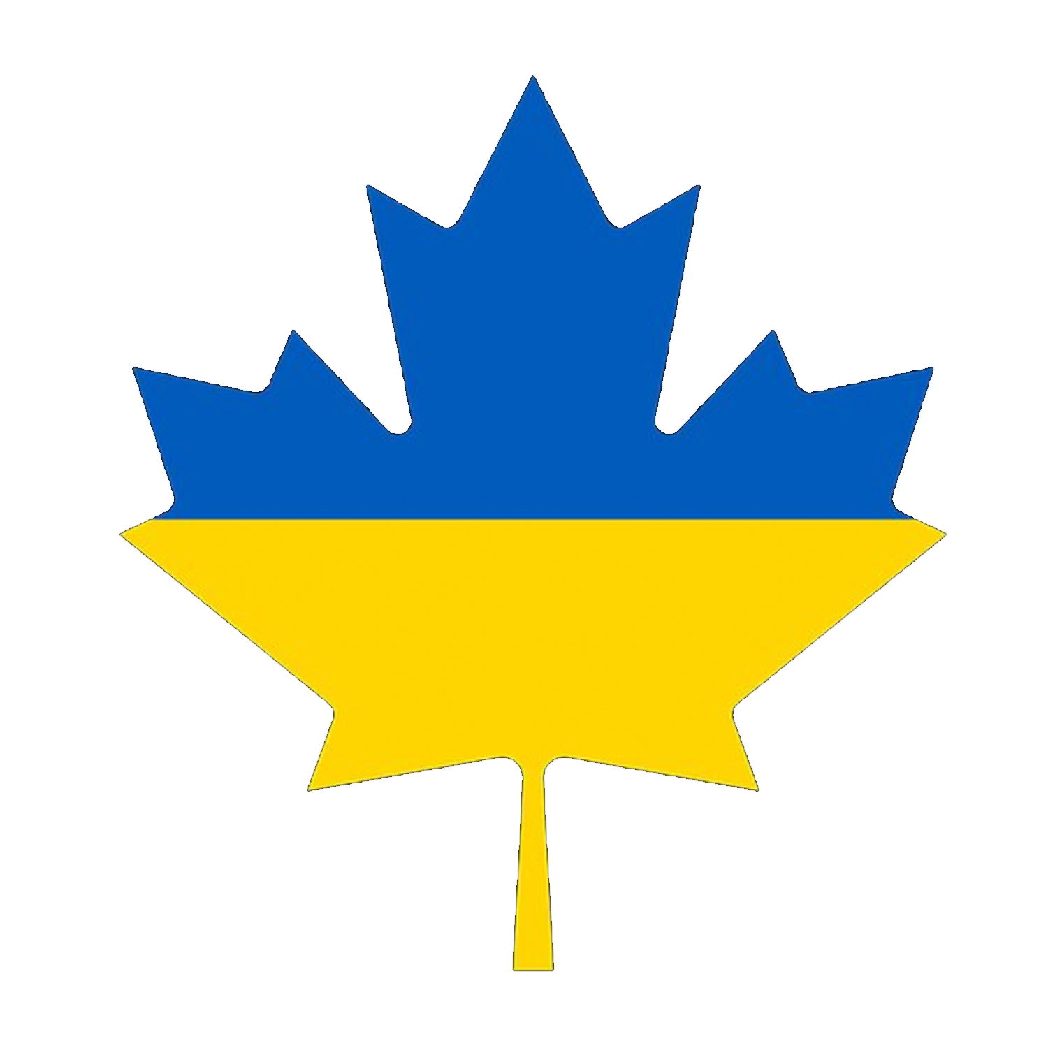 maple leaf Ukrainian flag
