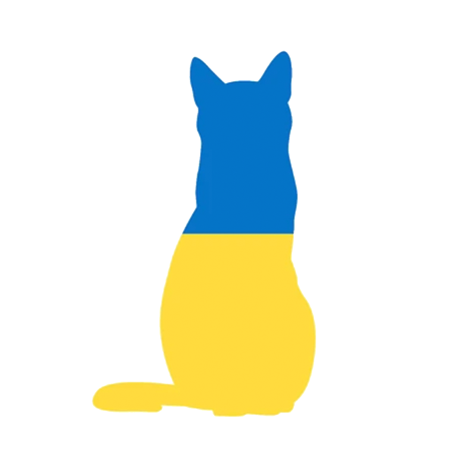 Ukrainian Flag shaped like a cat