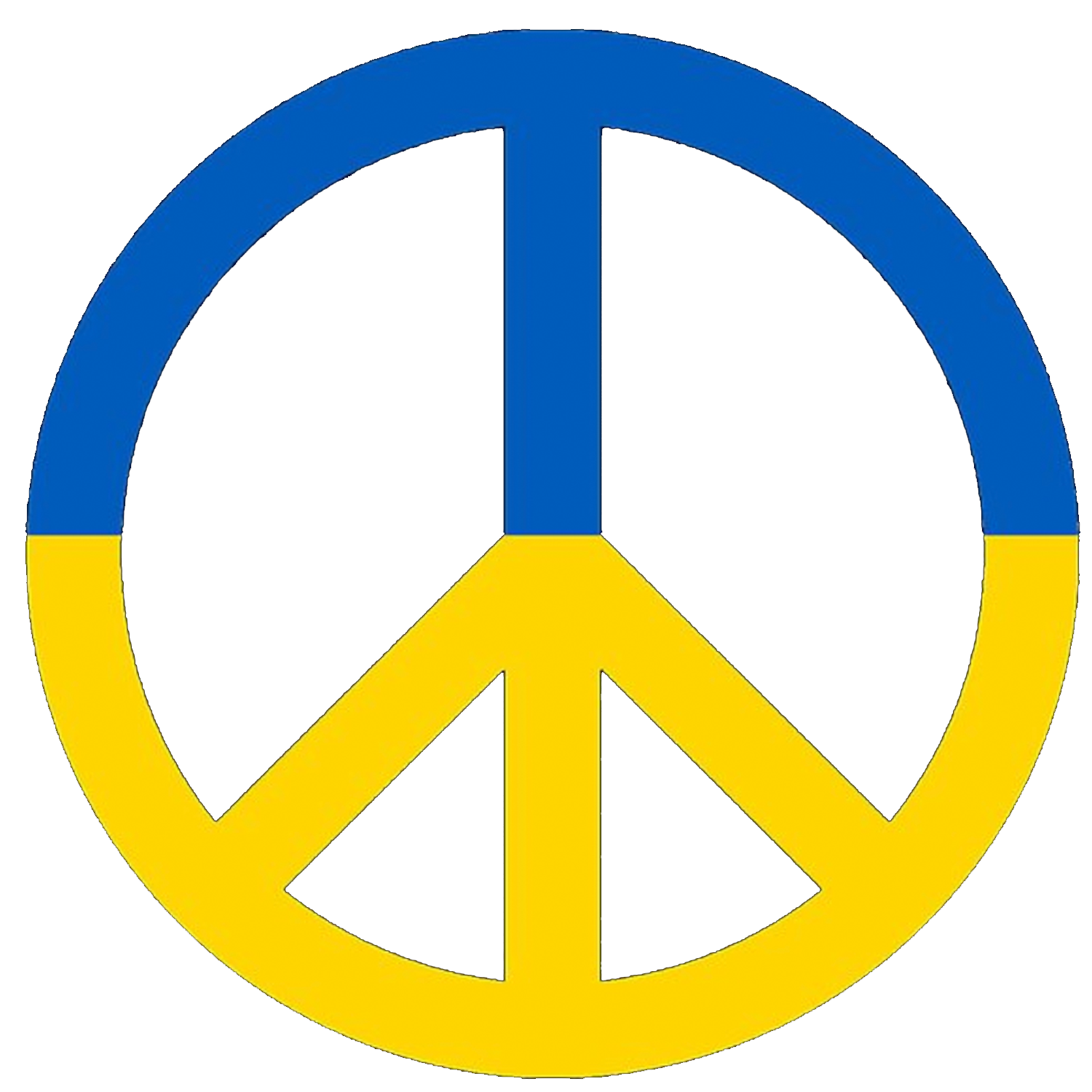 Ukrainian Flag shaped like a peace symbol