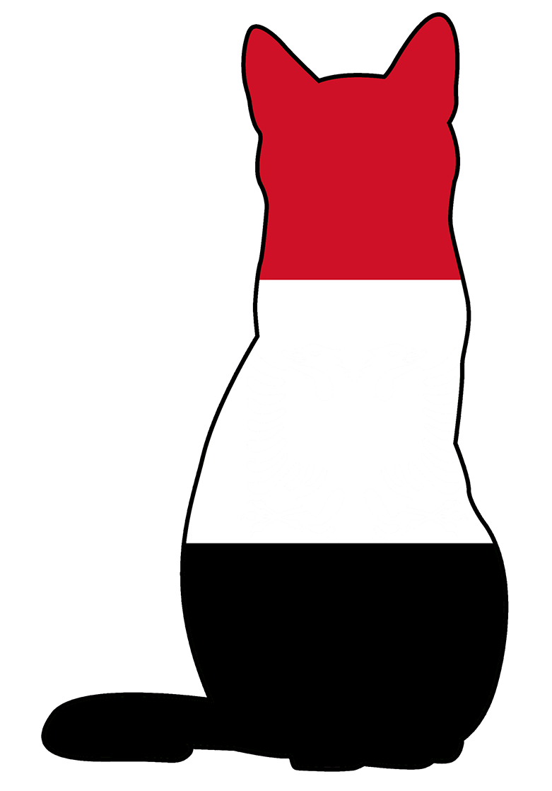 Yemeni flag shaped like a cat