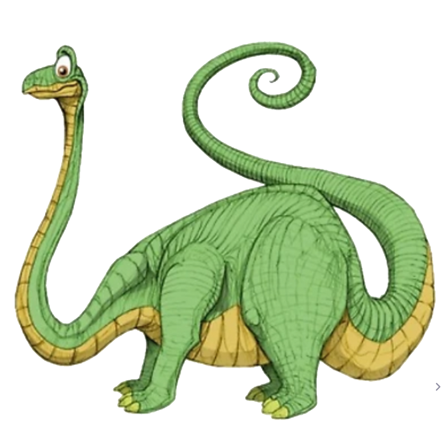 a detailed Brontosaurus cartoon