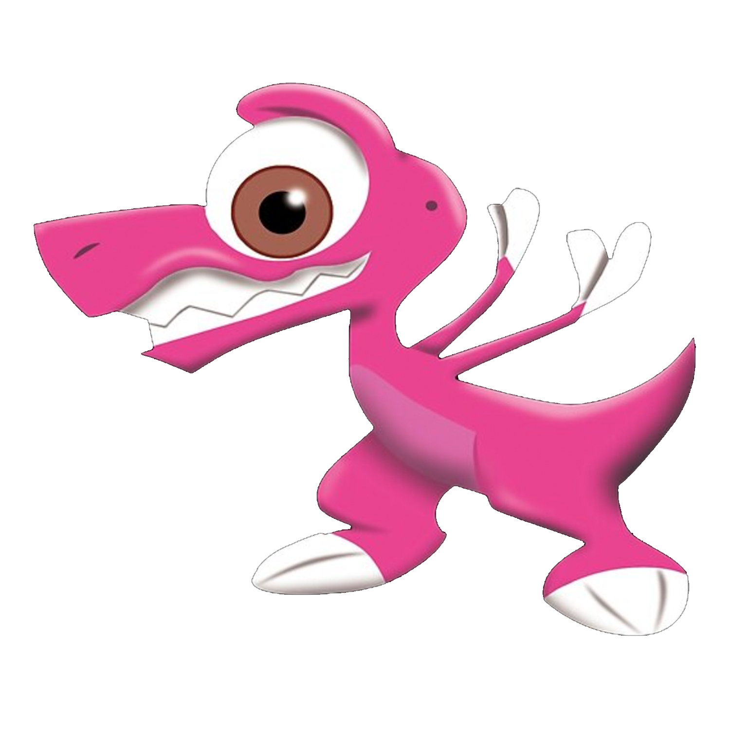 crazy looking baby pink T-Rex