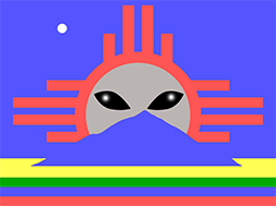 Roswell Flag, with alien face