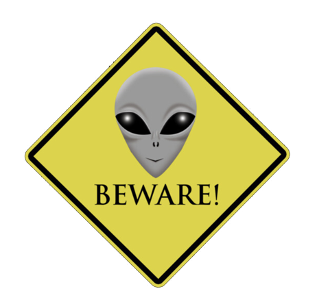 Alien beware sign