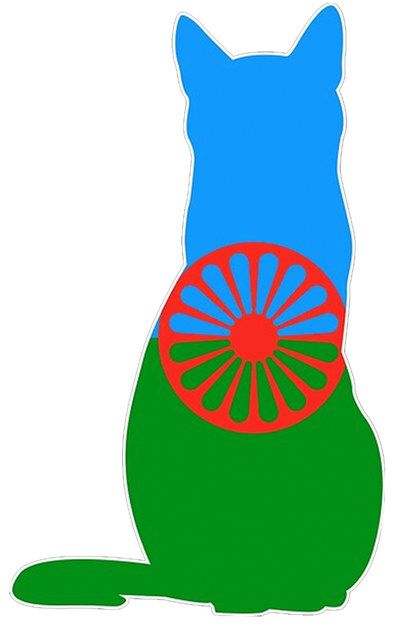 Romani Flag shaped like a cat