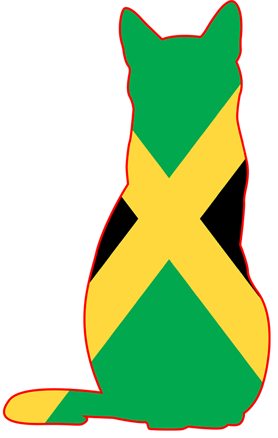Jamaican Flag shaped like a cat