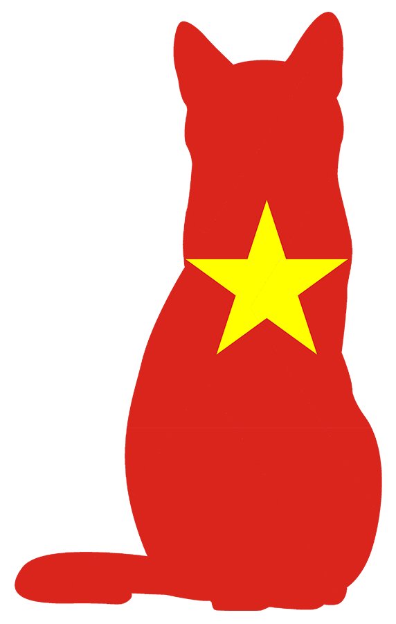 Vietnamese Flag shaped like a cat