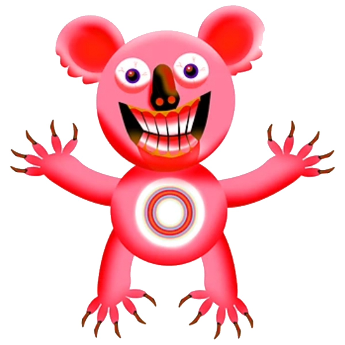 a wicked koala with a portal symbol on his belly