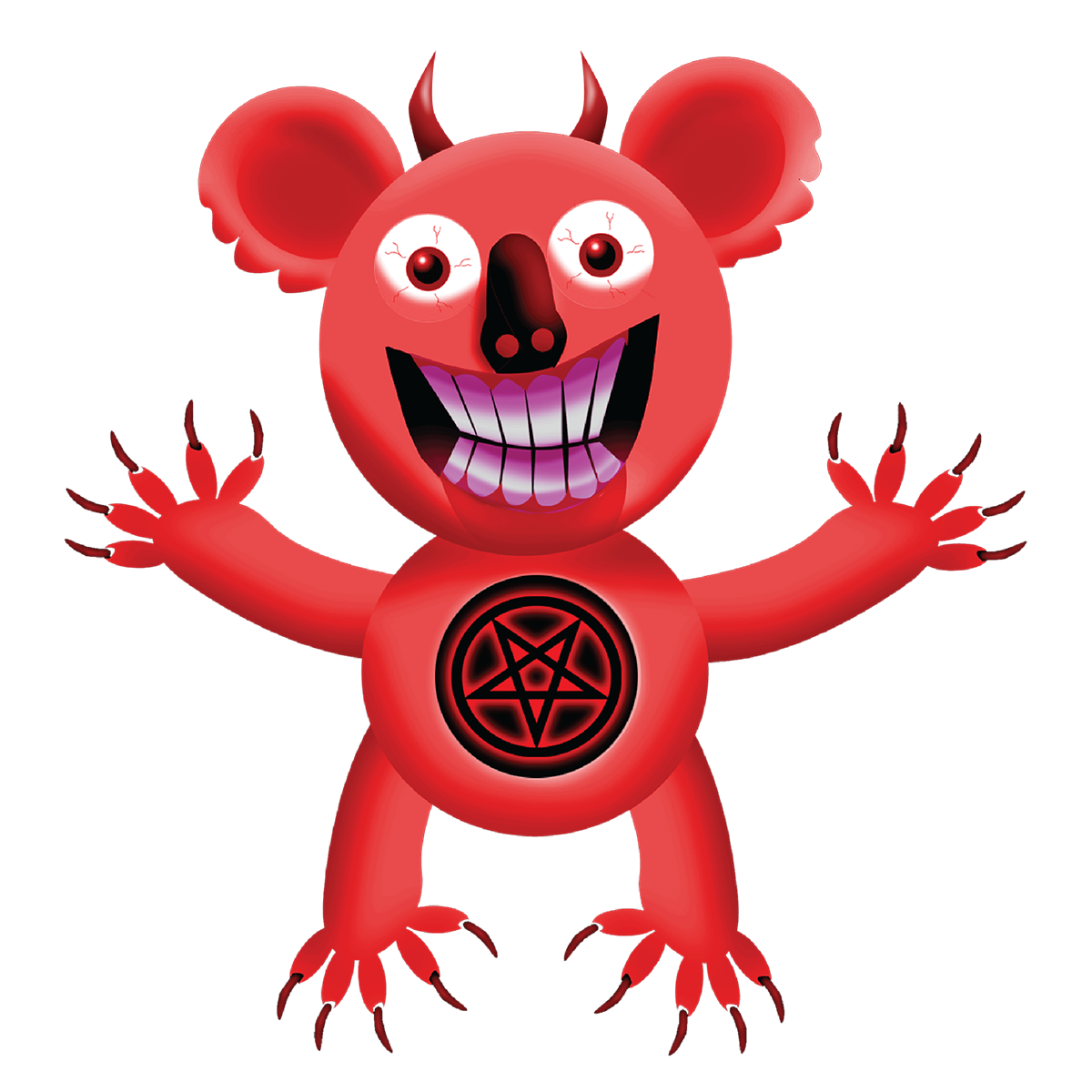 wicked koala that looks like a devil
