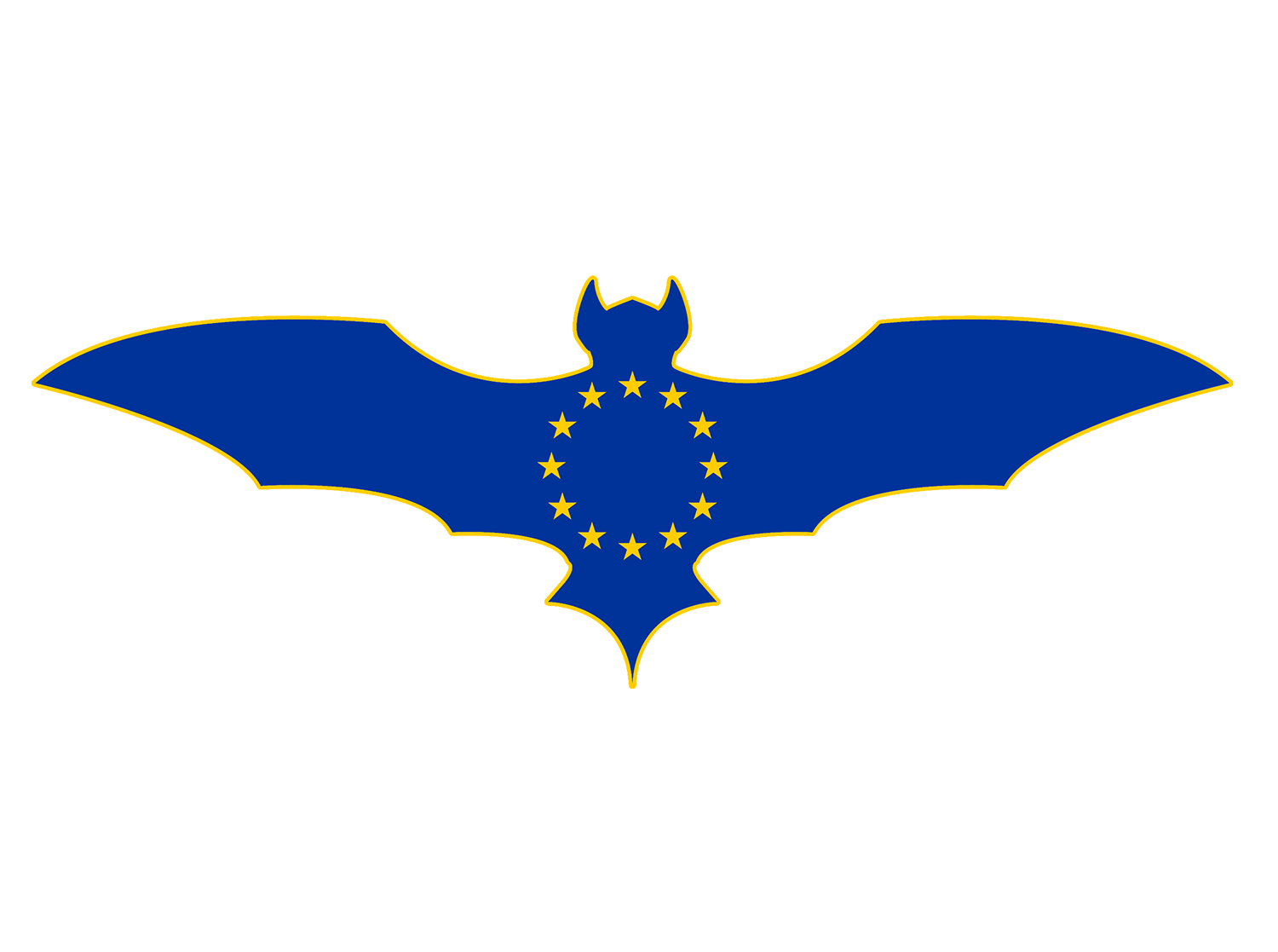 European Union flag shaped like a bat